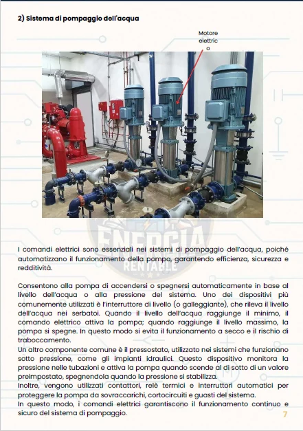 Pagina interna: sistema di pompaggio dell'acqua