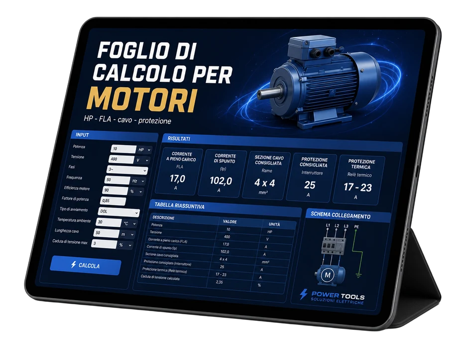 Copertina del bonus: Foglio di Calcolo per Motori